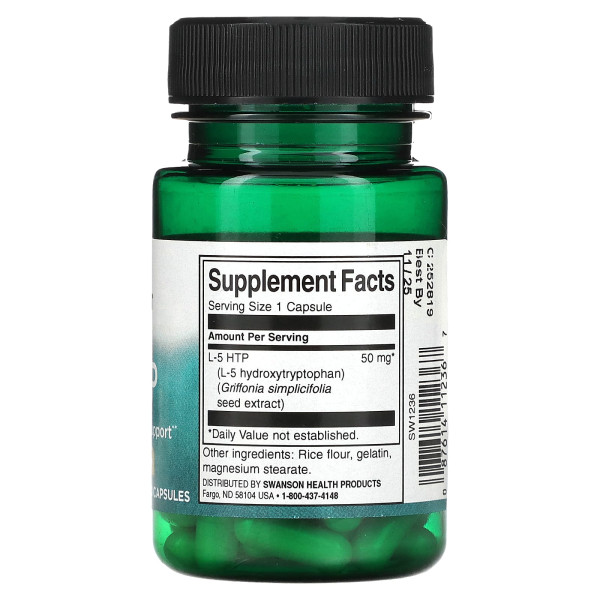 5-HTP L-5 гідрокситриптофан Swanson (5-HTP) 50 мг 60 капсул