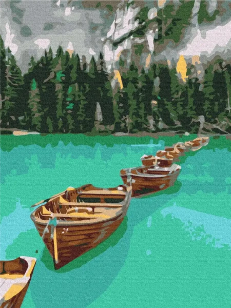 Преміум картина за номерами Ланцюжок човнів Brushme 40x50