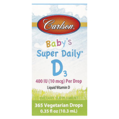 Вітамін D3 для немовлят Carlson (Baby's Vitamin D3) 400 МО 10.3 мл