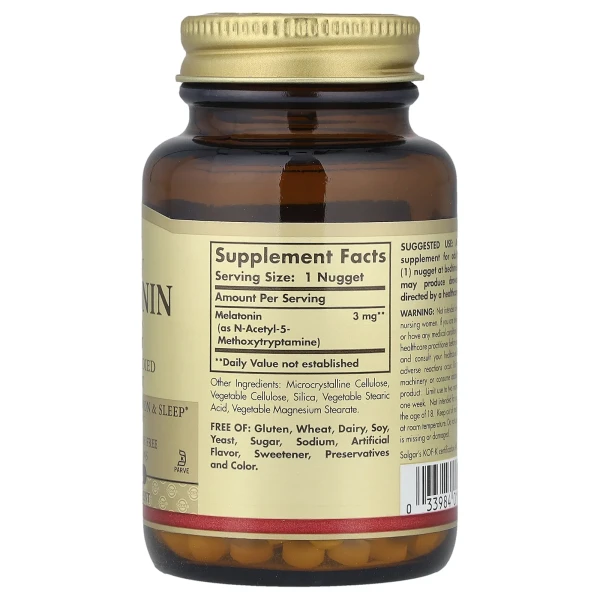 Мелатонин Solgar (Melatonin) 3 мг 120 жевательных таблеток