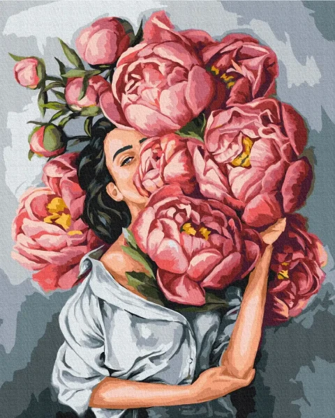 Картина за номерами В хмарі піонів © Mykhailyshyna Daria  Brushme 40x50