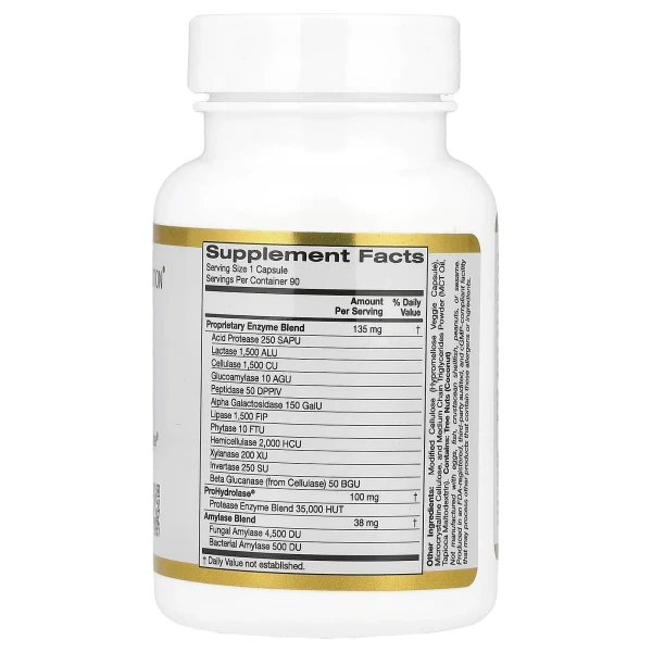 Пищеварительные ферменты California Gold Nutrition (Digestive Enzymes) 90 капсул