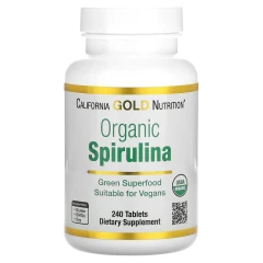 California Gold Nutrition, органічна спіруліна, 240 таблеток (500 мг у таблетці)