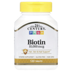 Біотин 21st Century (Biotin) 10000 мкг 120 таблеток