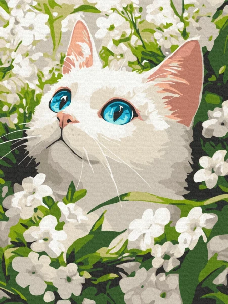 Картина за номерами Весняний кіт 30x40 Brushme