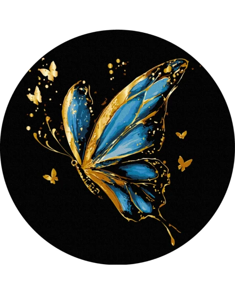 Картина по номерам круглая Бабочка (Размер M) 30x30 Brushme