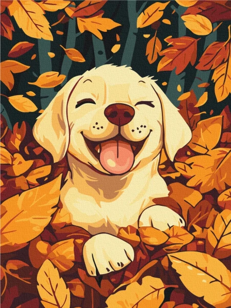 Картина за номерами Гра в листі 30x40 Brushme