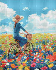 Алмазна мозаїка/вишивка Квіткова поїздка 40x50 Ideyka