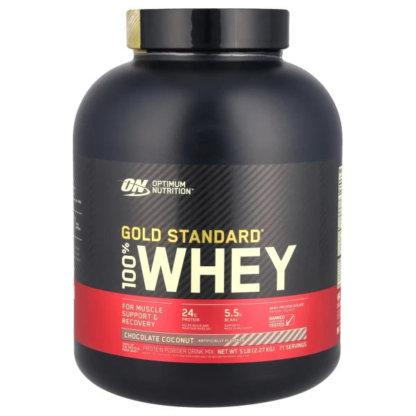 Optimum Nutrition, Gold Standard 100% Whey, сироватка зі смаком шоколаду й кокосу, 2,27 кг (5 фунтів)