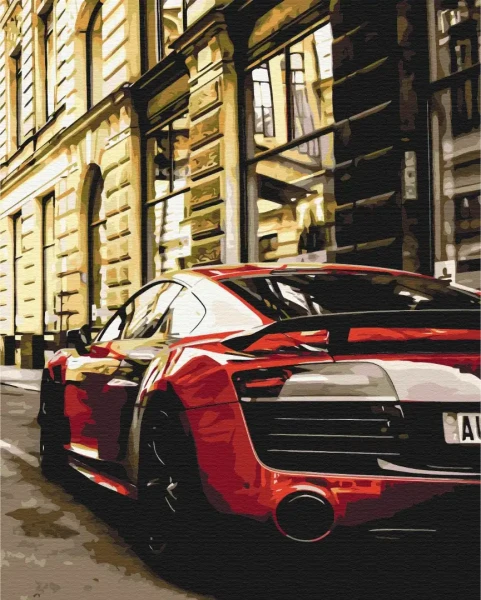 Картина за номерами Яскравий Porsche  Brushme 40x50