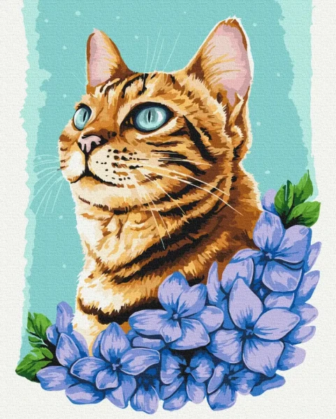 Картина по номерам Лазурный котик © Anna Kulyk Brushme 40x50