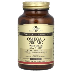 Омега-3 подвійної сили Solgar (Omega-3 Double Strength) 700 мг 60 капсул