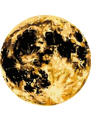 Картина за номерами кругла Золотий повний місяць (Розмір M) 30x30 Brushme