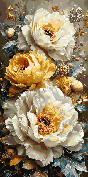 Картина по номерам Империя цветов с красками металлик © 40 х 80 Оригами