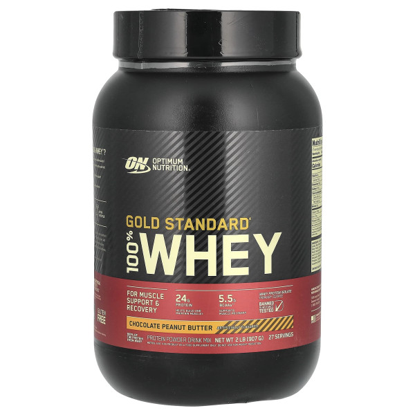 Optimum Nutrition, Gold Standard 100% Whey, шоколадне арахісове масло, 907 г (2 фунти)