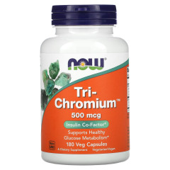 Хром NOW Foods (Tri-Chromium) 500 мкг 180 веганських капсул