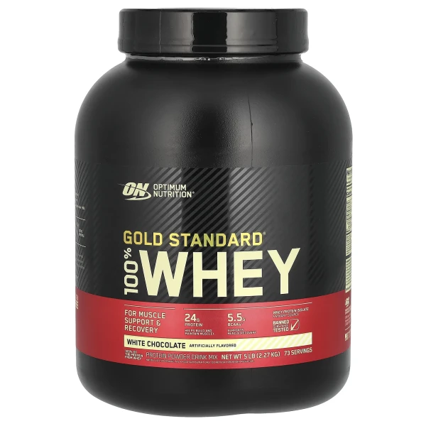Optimum Nutrition, Gold Standard 100% Whey, сироватка зі смаком шоколаду, 2,27 кг (5 фунтів)