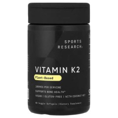 Вітамін К2 100 мкг Sports Research (Vitamin K2) 60 рослинних капсул