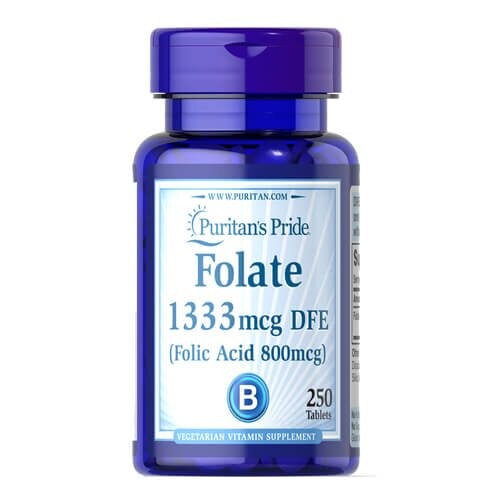 Фолат 1333 мкг DFE Puritan's Pride (Folate Folic Acid 800 мкг) 250 таблеток