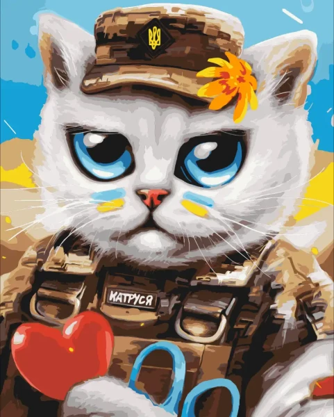Картина за номерами Котик лікар ©Маріанна Пащук  Brushme 40x50