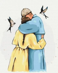 Преміум картина за номерами Міцні обійми ©Alla Berezovska Brushme 40x50