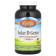 Вітамін D3 з рибним жиром (Solar D Gems) 2000 МО 360 капсул зі смаком лимона