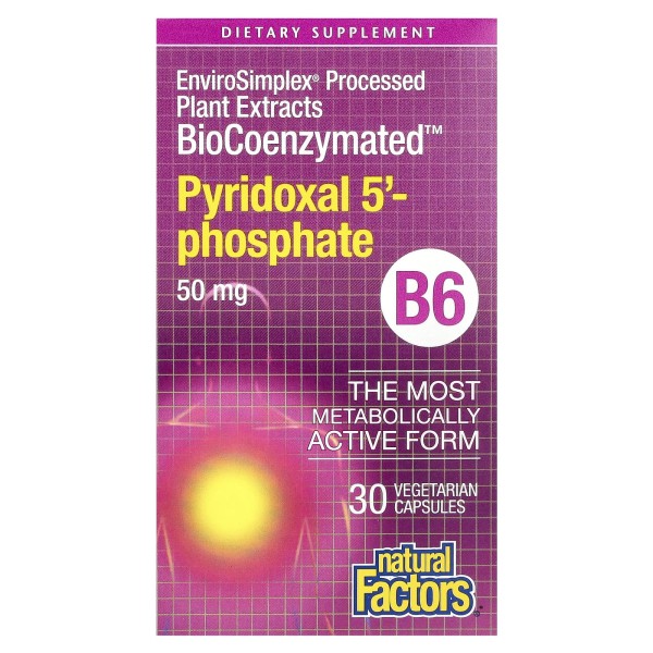 Пиридоксаль-5-фосфат Natural Factors (Pyridoxal 5'-phosphate) 50 мг 30 капсул