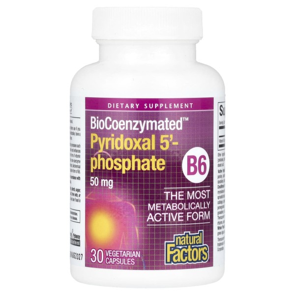 Пиридоксаль-5-фосфат Natural Factors (Pyridoxal 5'-phosphate) 50 мг 30 капсул