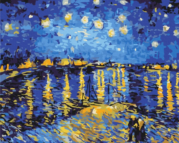 Картина за номерами Зоряна ніч над Роною. Ван Гог 40x50 Brushme