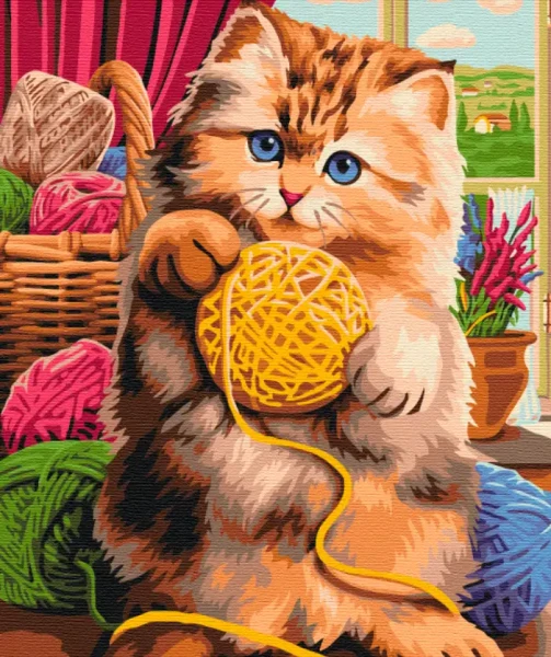 Картина по номерам Котёнок с клубочком Brushme 48x60