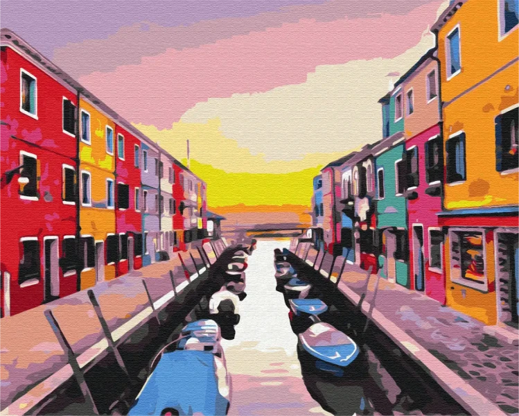 Картина по номерам Припаркованные гондолы Brushme 40x50