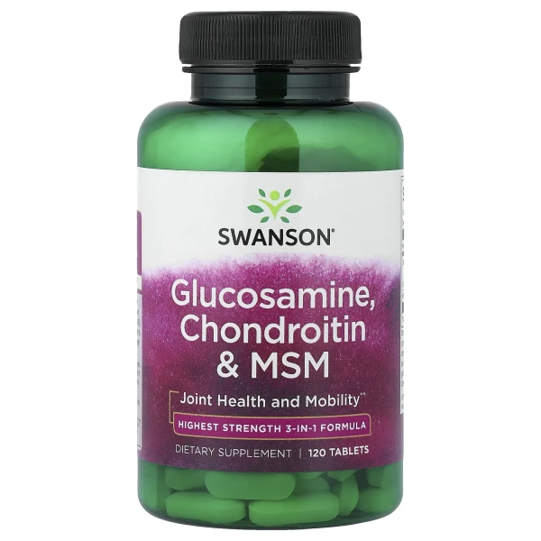 Глюкозамін, Хондроїтин і МСМ Swanson (Glucosamine, Chondroitin and Msm) 120 таблеток