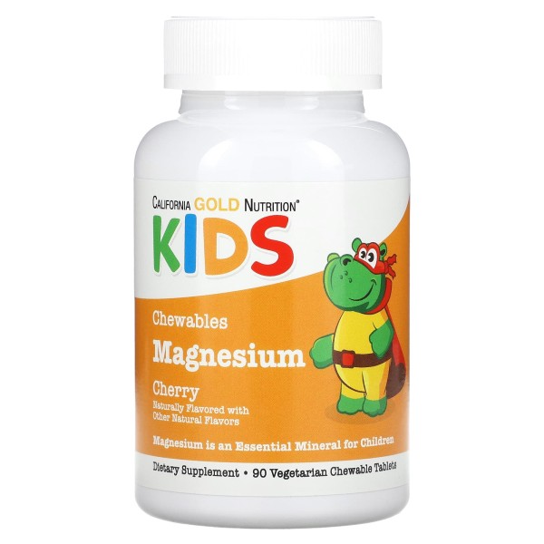 Жевательный магний для детей California Gold Nutrition (Chewables Magnesium) 90 жевательных таблеток со вкусом вишни