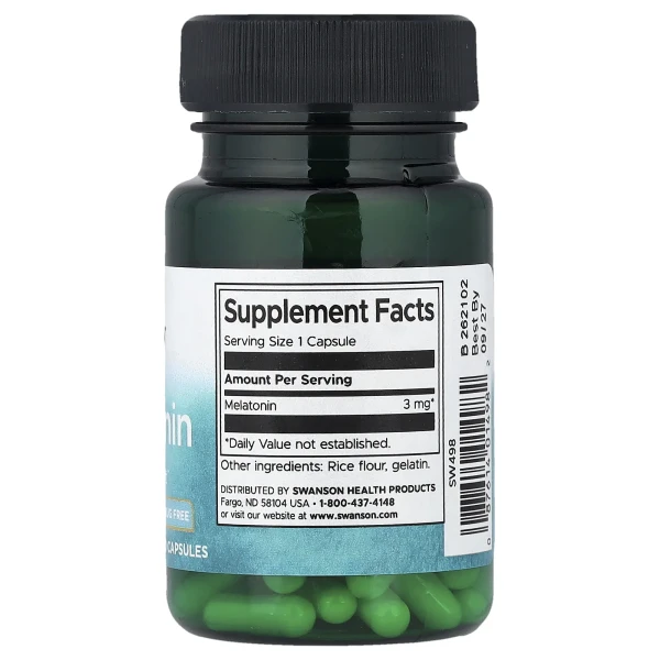 Мелатонін Swanson (Melatonin) 3 мг 60 капсул