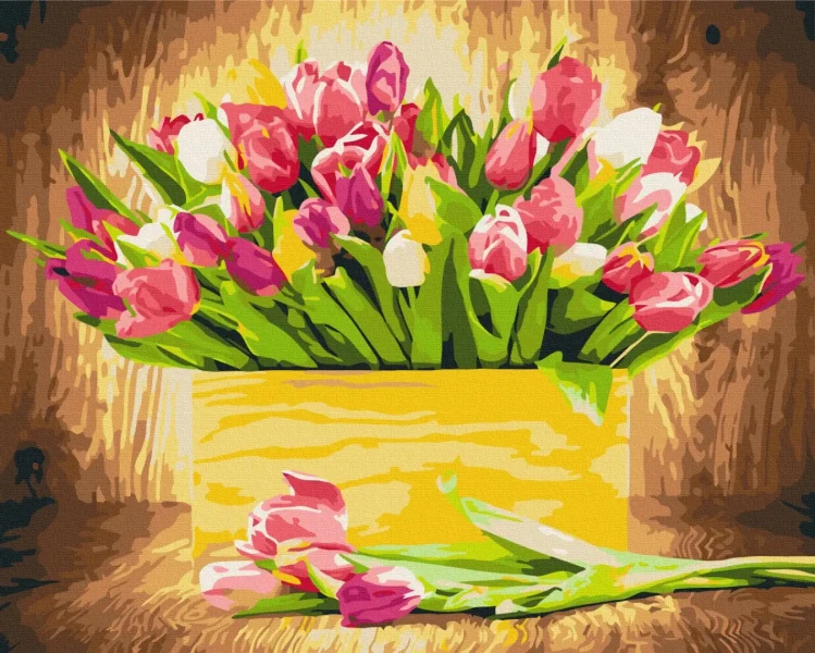 Преміум картина за номерами Святкові тюльпани Brushme 40x50