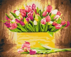 Преміум картина за номерами Святкові тюльпани Brushme 40x50