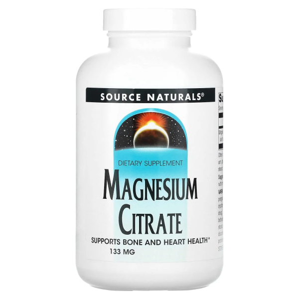 Магний цитрат, Magnesium Citrate, Source Naturals, 133 мг, 90 капсул