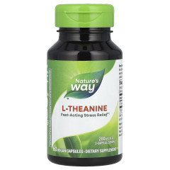 Nature's Way, L-теанін, 60 веганських капсул (100 мг в 1 капсулі)