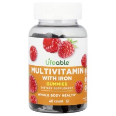 Жувальні мультивітаміни для дітей з залізом Lifeable (Kids Multivitamin with Iron) 60 жувальних цукерок