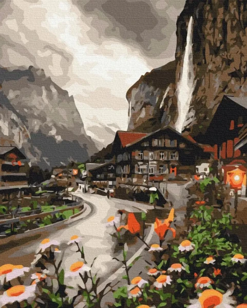 Картина за номерами Містечко в Швейцарії  Brushme 48x60