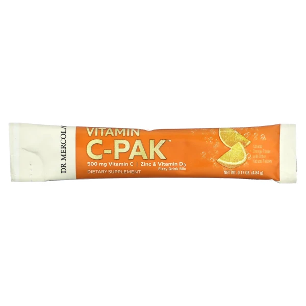 Вітамін С+цинк+Д3 Dr. Mercola (Vitamin C-PAK) 30 пакетиків зі смаком апельсину
