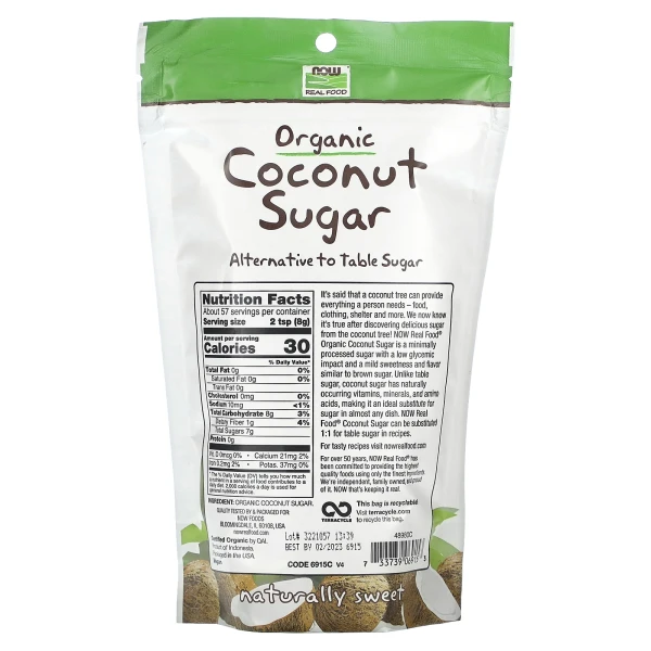 Кокосовый сахар Now Foods (Coconut Sugar) 454 г