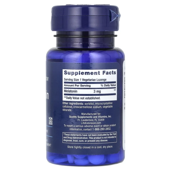 Мелатонин Life Extension (Melatonin) 3 мг 60 леденцов