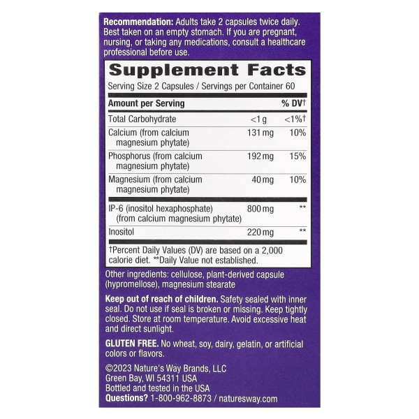 Фитиновая кислота Nature's Way (IP-6 инозитол) (Cell Fort? IP-6 & Inositol) 120 капсул