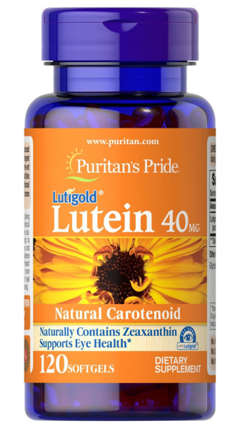 Лютеин с зеаксантином, Lutein, Puritan's Pride, 40 мг, 120 гелевых капсул