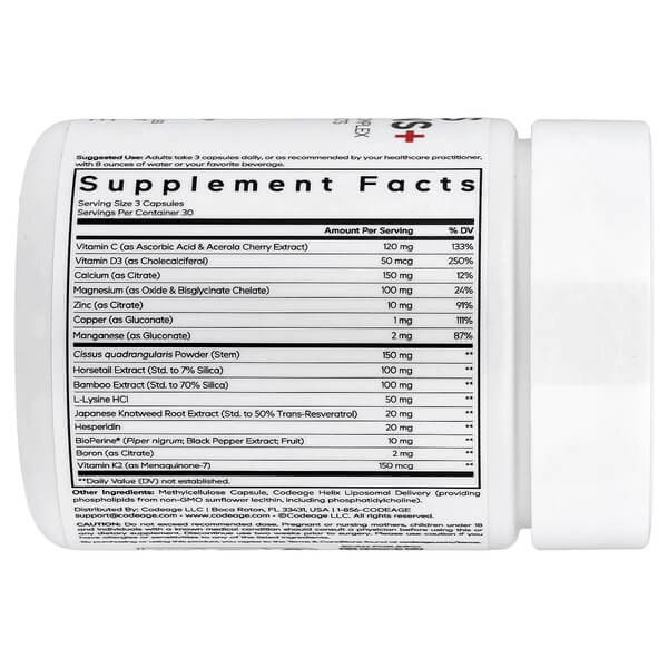 Вітаміни для здоров'я кісток Codeage (Bones Vitamins+) 90 рослинних капсул