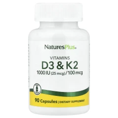 Вітамін D3 і K2 Nature's Plus (Vit D3/Vit K2) 1000 МО/100 мкг 90 капсул
