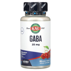 ГАМК (гамма-аміномасляна кислота) (GABA) 25 мг 120 таблеток зі смаком вишні