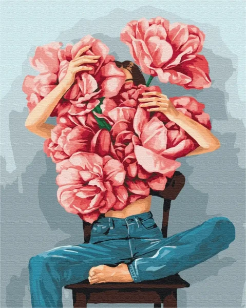 Картина за номерами Півонії в обіймах © Mykhailyshyna Daria  Brushme 40x50