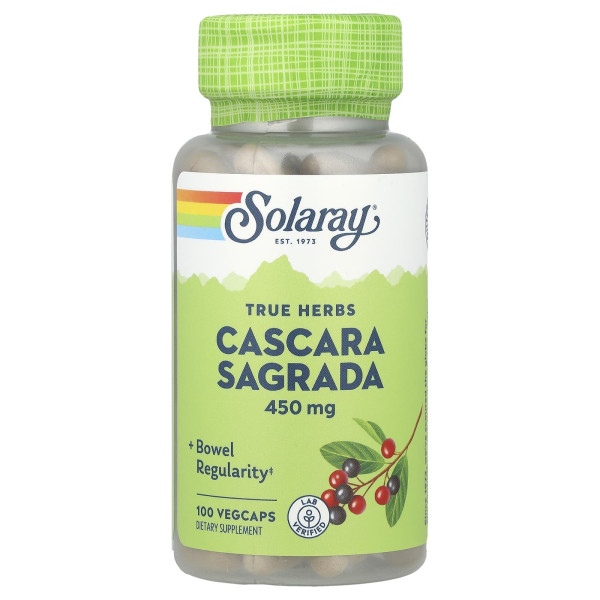 Каскара Саграда Solaray (Cascara Sagrada) 450 мг 100 капсул